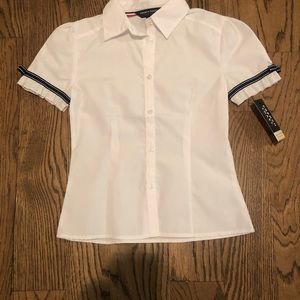 White button down blouse